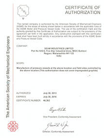 ASME Certificate