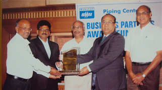 BEST BUSINESS PARTNER AWARD BY BHEL PIPING CENTER CHENNAI