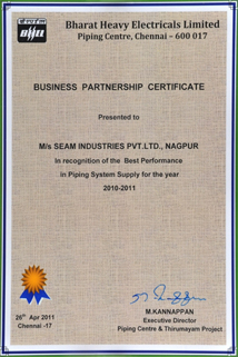 Best Business Partner Certificate